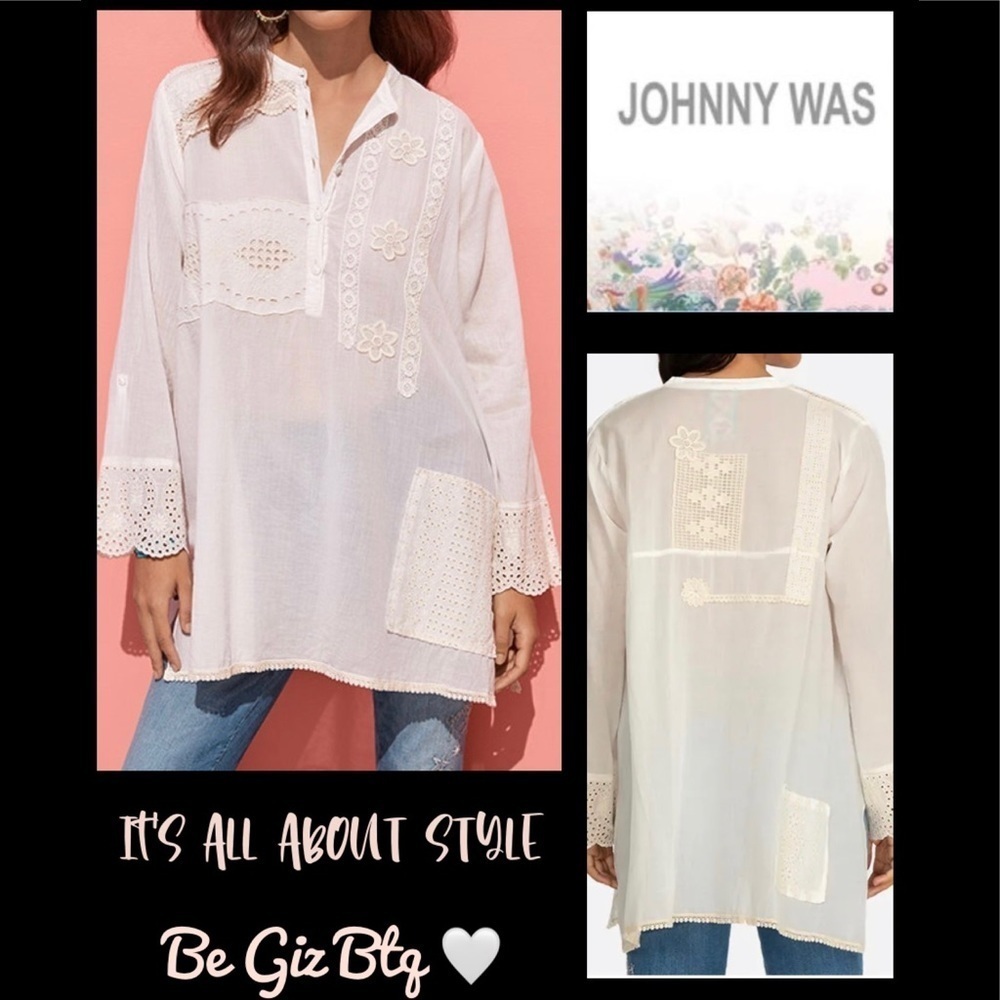 🔥🔥NWT Johnny Was Kit Patchwork Natural Cotton Tunic Size Small - Picture 5 of 16